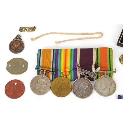 2647 - British military World War I and World War II medals and militaria including a medal group with Indi... 