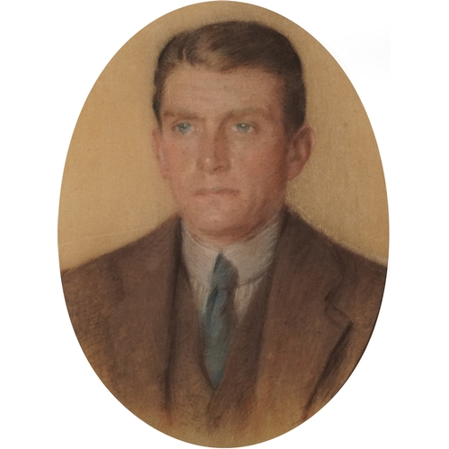 2486 - Head and shoulders portrait of a gentleman, 20th century British school pastels on paper, framed and... 