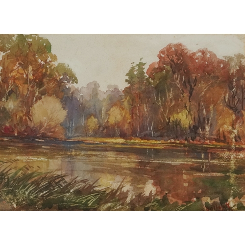 2487 - S. Bullock - Lincoln from Severn Bank, early 20th century British school watercolour on paper, signe... 