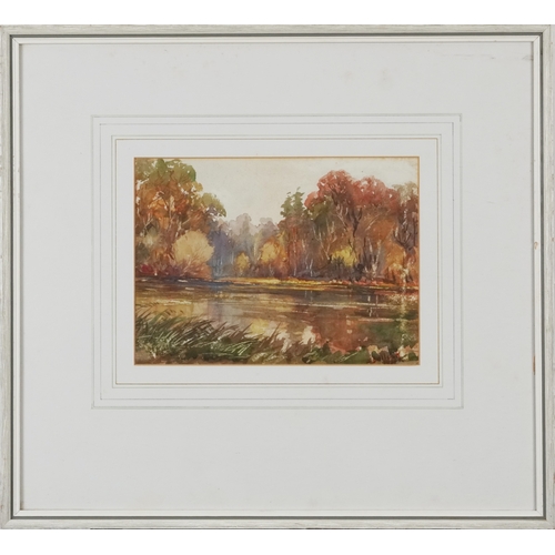 2487 - S. Bullock - Lincoln from Severn Bank, early 20th century British school watercolour on paper, signe... 