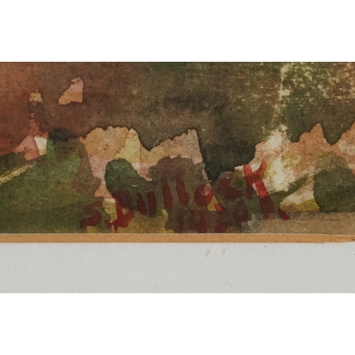 2487 - S. Bullock - Lincoln from Severn Bank, early 20th century British school watercolour on paper, signe... 