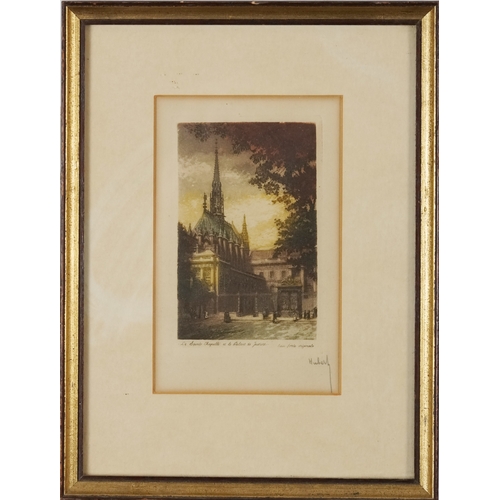 2477 - A pair of 19th century hand coloured engravings, street scenes, each indistinctly signed, frame and ... 