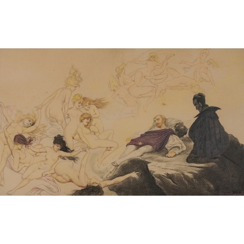 2488 - O'Donnell - Sleeping man, 20th century British school mixed media on paper, framed and glazed, 31cm ... 