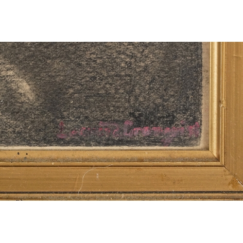 2488 - O'Donnell - Sleeping man, 20th century British school mixed media on paper, framed and glazed, 31cm ... 