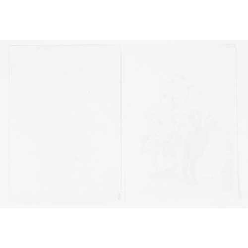 2476 - Andrew Birch - Young British artist, 20th century British school pen and ink caricature on paper tog... 