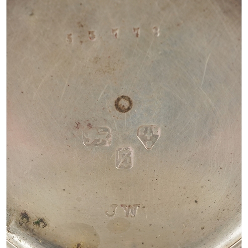 3396 - A Victorian gentlemen's silver open face keywind pocket watch having enamelled dial with Roman numer... 