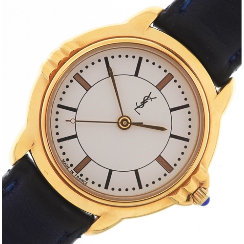 3394 - Yves Saint Laurent, a ladies quartz wristwatch with box and paperwork, the case numbered 505937, the... 
