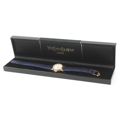 3394 - Yves Saint Laurent, a ladies quartz wristwatch with box and paperwork, the case numbered 505937, the... 