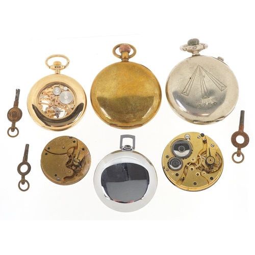 3561 - Antique and later pocket watches, pocket watch movements and a military interest stopwatch.