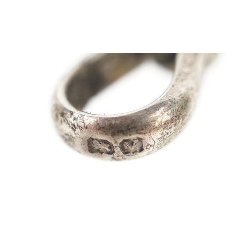 3443 - A silver watch chain with T bar, sports jewel and dog clip clasp, 34cm in length, 53.8g.