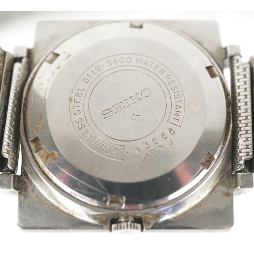 3329 - Seiko, a vintage gentlemen's Seiko 5 6119-5400 automatic wristwatch, the case numbered 1N3568, the c... 