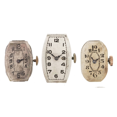 3560 - Antique and later ladies wristwatch movements including Tissot, Trebex and Omega.
