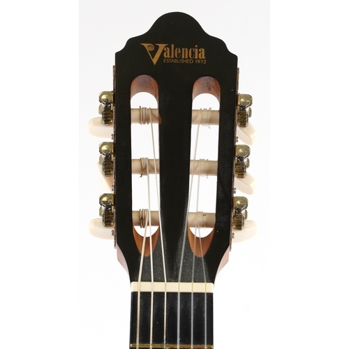 2588 - A Spanish Valencia six string classical guitar, model number VC203, 92cm in length.