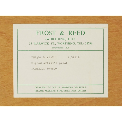 2255 - Montague Dawson - Night Mists, a late 20th century print, signed in pencil, framed and glazed, 66cm ... 