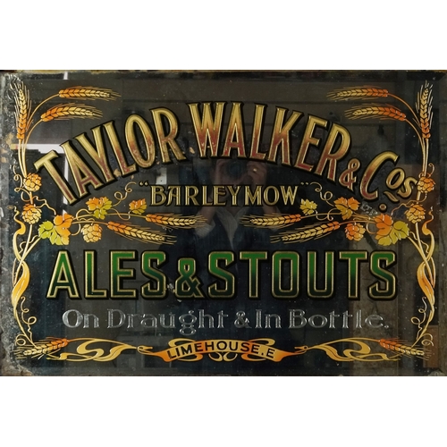 1345 - An early 20th century Taylor Walker & Co. 'Barley Mow' advertising wall mirror within an oak frame, ... 
