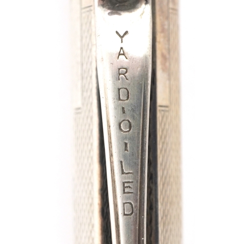 73 - Four engine turned silver propelling pencils including Yard-O-Led, the largest 12.5cm in length.