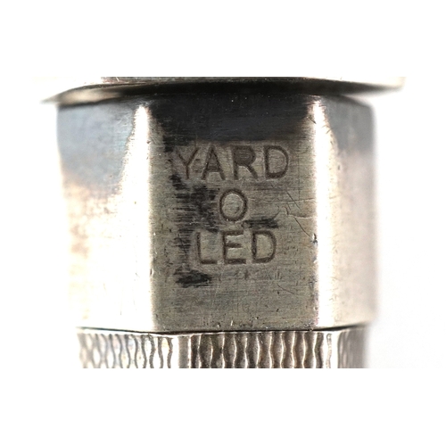 73 - Four engine turned silver propelling pencils including Yard-O-Led, the largest 12.5cm in length.