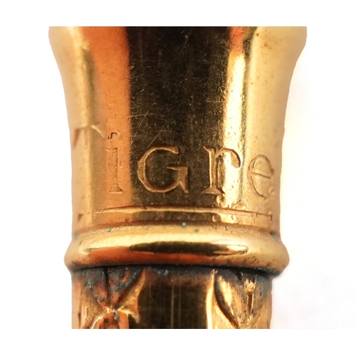 85 - Six gold plated and yellow metal propelling pencils, some with engine turned decoration including Cr... 