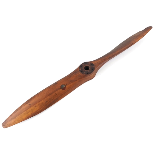 2764 - A vintage wooden aeroplane propeller engraved DRG No Z3073/1 ANZANI.1100C.C L.H.T and D5.0 P4.35 A.C... 