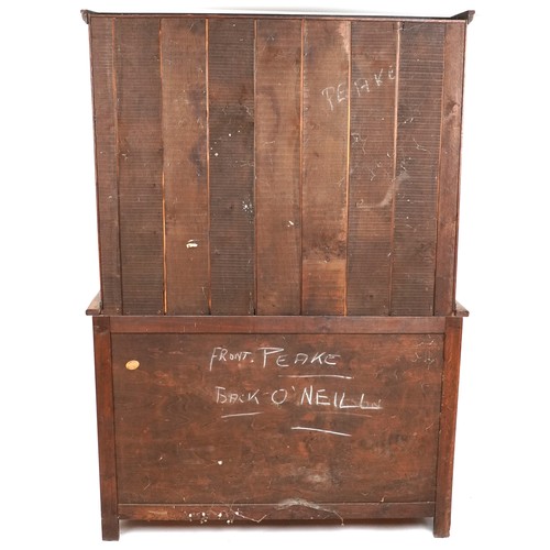 2018 - A 20th century oak dresser, the shelf back above two drawers and a cupboard, on stile supports, 205c... 