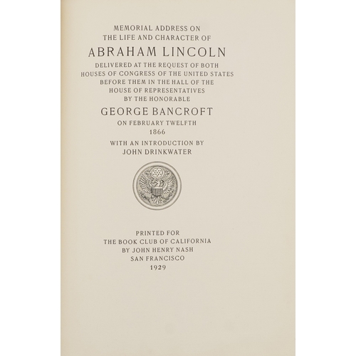 1422 - A Memorial Address on the Life and Character of Abraham Lincoln by the Honourable George Bancroft wi... 