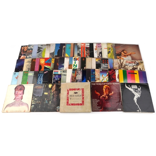 2631 - A collection of vinyl LP records including David Bowie Aladdin Sane, The Rise & Fall of Ziggy Stardu... 