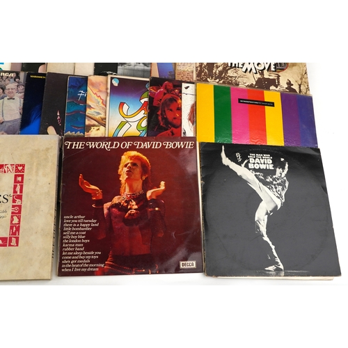 2631 - A collection of vinyl LP records including David Bowie Aladdin Sane, The Rise & Fall of Ziggy Stardu... 