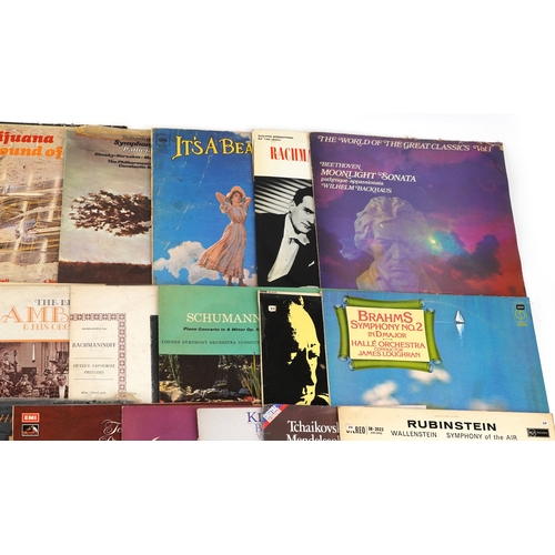 2633 - A collection of classical vinyl LP records including Brahms Symphony No. 2 in D Major by The Hallé O... 