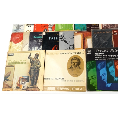 2633 - A collection of classical vinyl LP records including Brahms Symphony No. 2 in D Major by The Hallé O... 