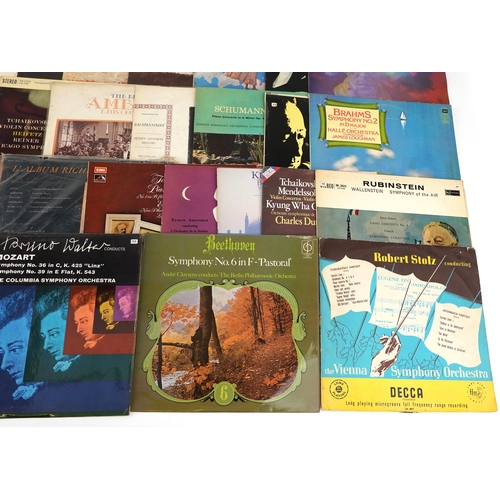 2633 - A collection of classical vinyl LP records including Brahms Symphony No. 2 in D Major by The Hallé O... 