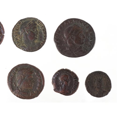 1106 - A Roman Philip I AD244-247 silver Antoninianus, 21.5mm in diameter, 3.3g together with eight bronze ... 