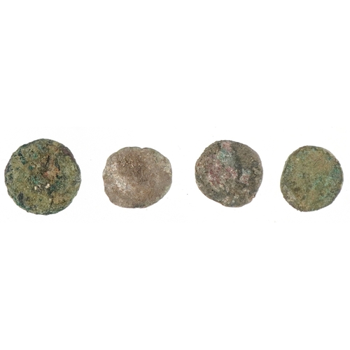 1103 - A Roman silver denarius, possibly Septimius Severus AD193-211, 18mm in diameter, 2.9g together with ... 