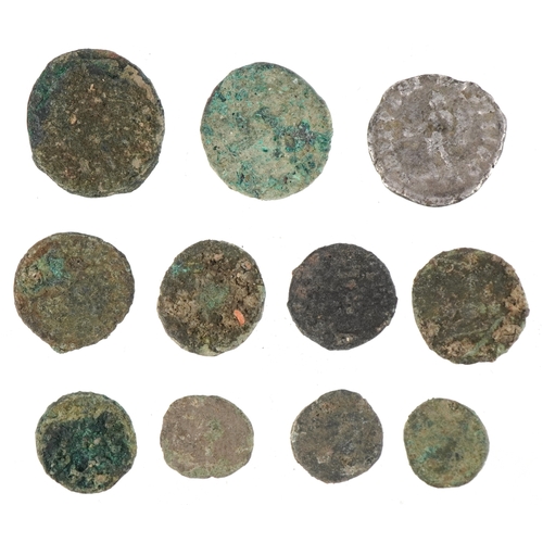 1103 - A Roman silver denarius, possibly Septimius Severus AD193-211, 18mm in diameter, 2.9g together with ... 