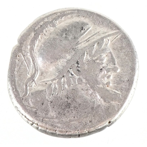 1091 - A Roman Republic circa 88BC Cornelius Lentulus silver denarius having Mars facing right to the obver... 