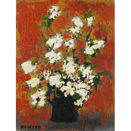 2540 - Claude Quiesse (French B. 1938) - Still life jug of flowers, 20th century French school oil on canva... 