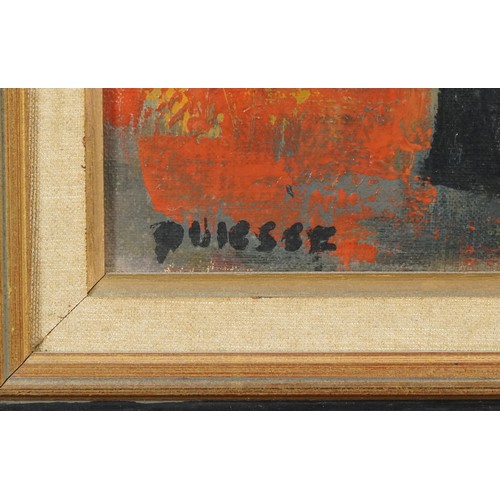 2540 - Claude Quiesse (French B. 1938) - Still life jug of flowers, 20th century French school oil on canva... 