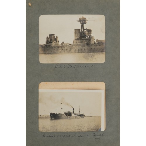 1297 - Two albums of 20th century black and white photographs, one album predominantly Suez views and shipp... 