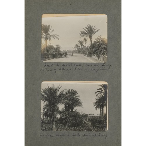 1297 - Two albums of 20th century black and white photographs, one album predominantly Suez views and shipp... 