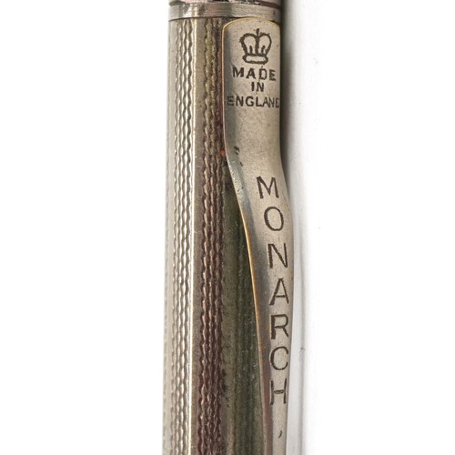 84 - A collection of vintage and later silver plated propelling pencils and pens including an engine turn... 