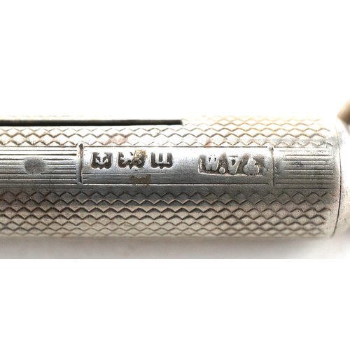 84 - A collection of vintage and later silver plated propelling pencils and pens including an engine turn... 