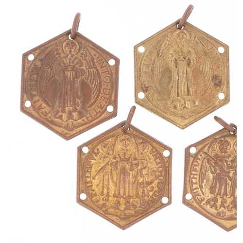 1837 - Seven ecclesiastical metal medallions, the largest 3.2cm in dameter.