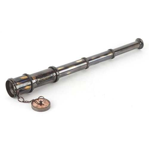 1760 - A naval interest telescope and monocular, the telescope 39cm in length.