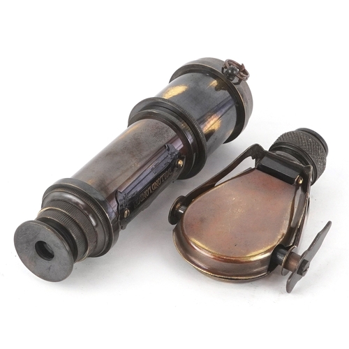 1760 - A naval interest telescope and monocular, the telescope 39cm in length.