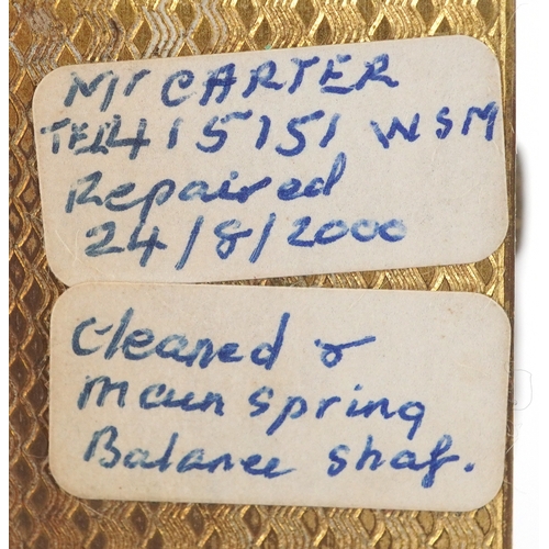 24 - Zenith, An Art Deco brass cased Zenith eight day alarm clock with leather travel case, the clock 9cm... 