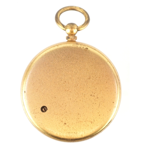 311 - John Barker & Co. of Kensington, a 19th century gilt brass pocket barometer with leather case, 48mm ... 