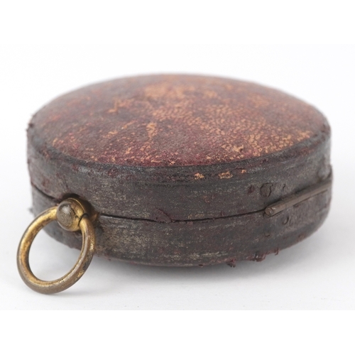 311 - John Barker & Co. of Kensington, a 19th century gilt brass pocket barometer with leather case, 48mm ... 