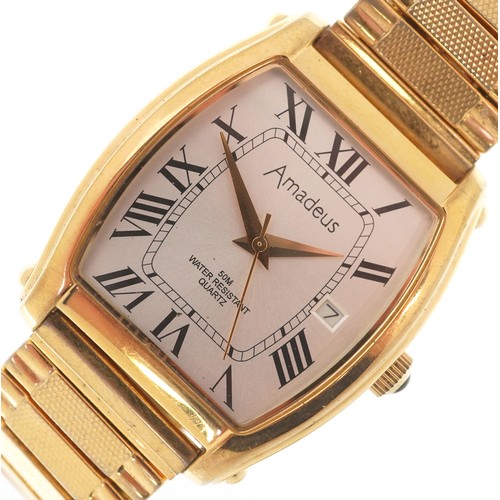 3369 - Four vintage gold plated wristwatches comprising Sekonda, Amadeus and Accurist.