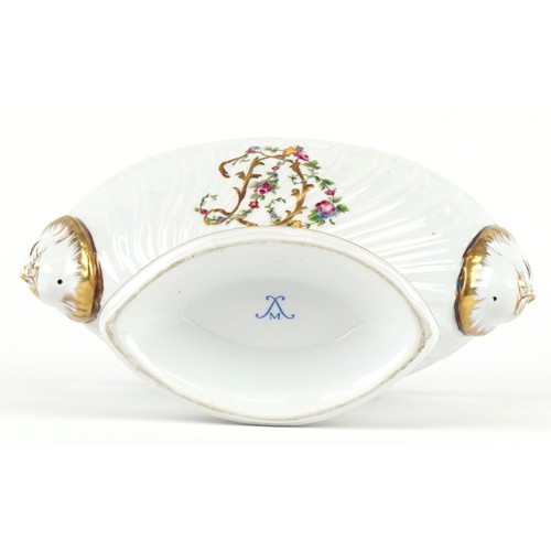 1704 - A Sèvres style continental porcelain pedestal tureen hand painted with panels of Putti and decorated... 