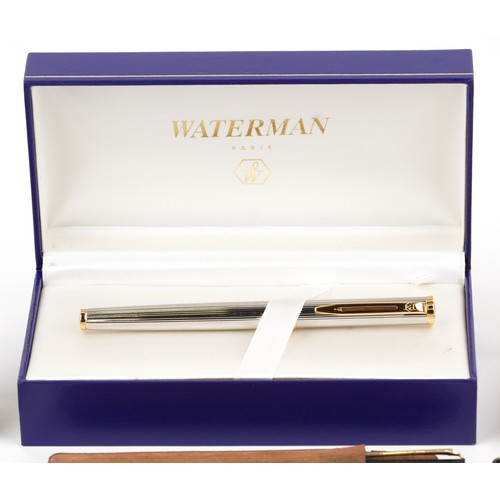 1801 - Vintage and later fountain pens and ballpoint pens including Calibre, Waterman and Papermate.
