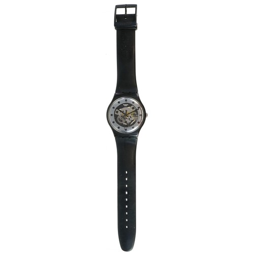 Swatch, a gentlemen's quartz skeleton wristwatch number SR1130SW
